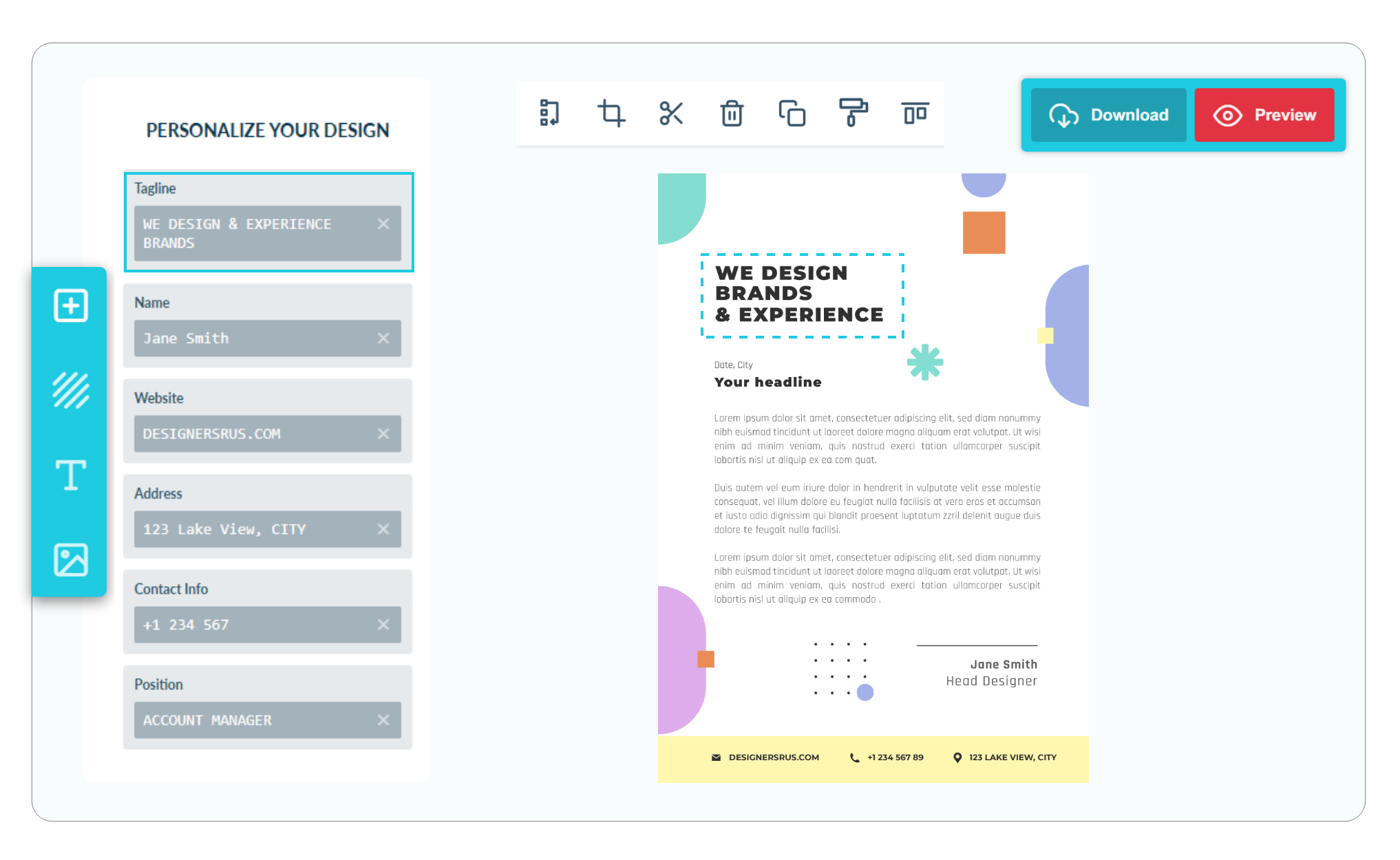PitchPrint Data Form module interface